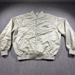 Vintage Westark Jacket Mens 2XL White Nylon B-1B Tinker AFB Bomber USA 80s